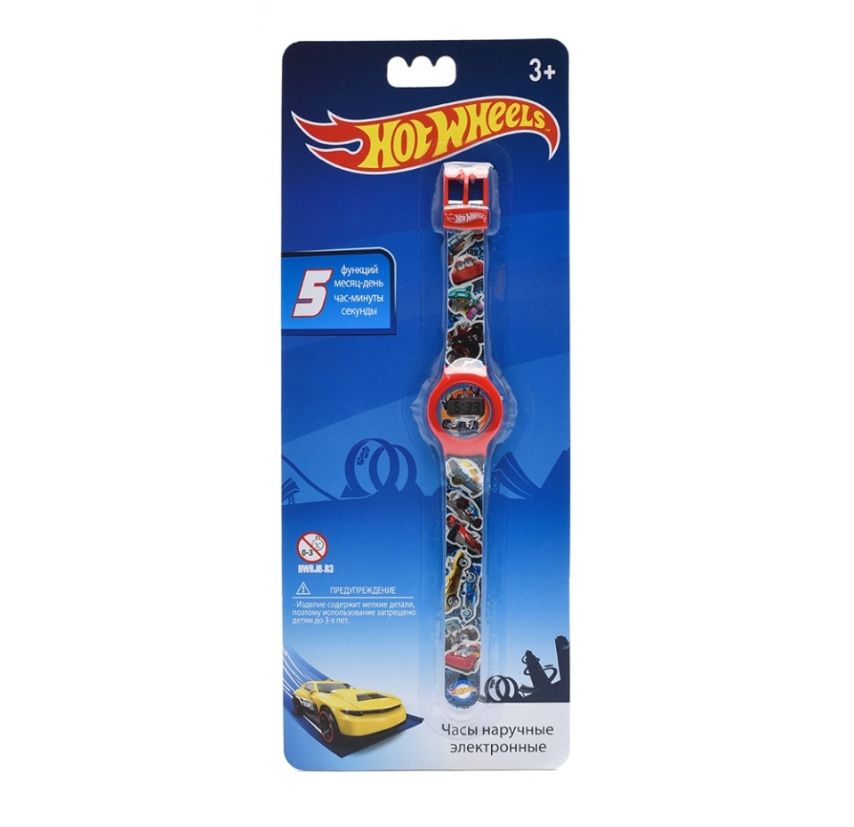 

Часы наручные Hot Wheels детские электронные цвет красный-синий