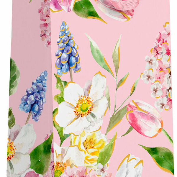 Пакет подарочный Пакетико для бутылок матовая ламинация + тиснение СБТ16 ЦВ 36*12см