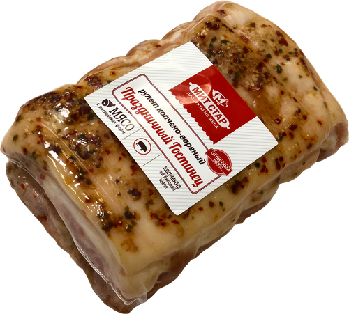 

Рулет копчёно-варёный Мит Стар Праздничный гостинец из свинины вес