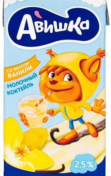 Коктейль молочный Авишка Ваниль 2.5% 0.2л