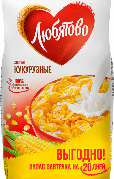Готовый завтрак Любятово Хлопья кукурузные