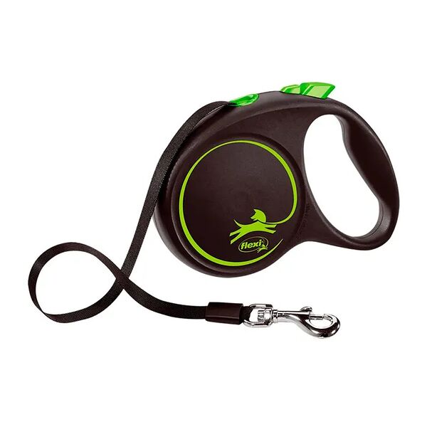 Flexi рулетка Black Design S до 15 кг (5 м лента) Зеленый