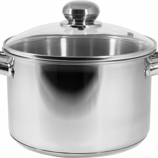 Кастрюля Лзэп, нержавеющая сталь, со стеклянной крышкой, 2.8 л