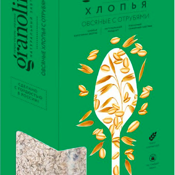 Хлопья овсяные Granolife с отрубями