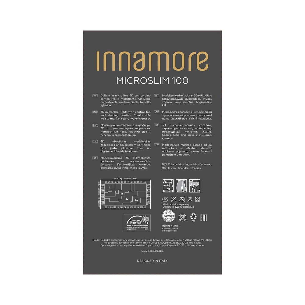 

Женские колготки Innamore Microslim 100den Nero 4 размер