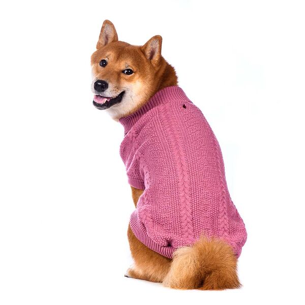 Свитер вязаный для собак 40см XL розовый (унисекс)