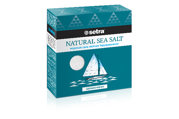 Соль морская пищевая мелкая йодированная, Setra