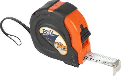 

Рулетка PARK TM30-10025 10мx25мм, с фиксатором и прорезиненным корпусом, Арт. 353030