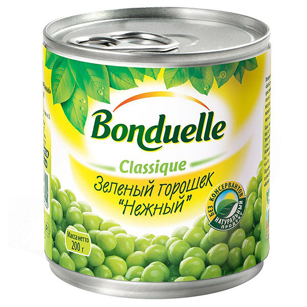 Горошек Bonduelle зеленый нежный 200 г