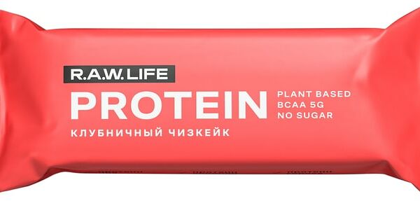 Протеиновый батончик R.A.W. LIFE Клубничный чизкейк 43г