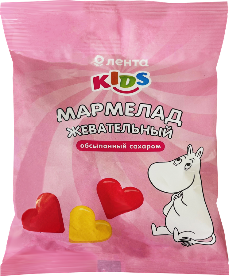 

Мармелад жевательный ЛЕНТА KIDS Муми-тролли сердечки в сахарной обсыпке