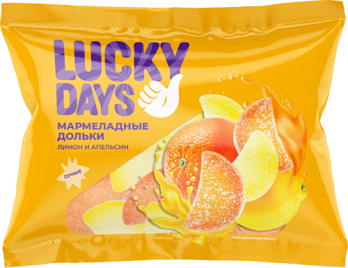 Мармелад Lucky Days мини-дольки лимон и апельсин ассорти 300 г