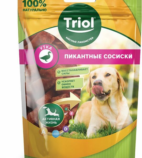 Лакомство для собак Triol Пикантные сосиски из утки 70 г