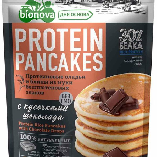 Смесь Bionova для протеиновых блинчиков c рисовой мукой и кусочками шоколада
