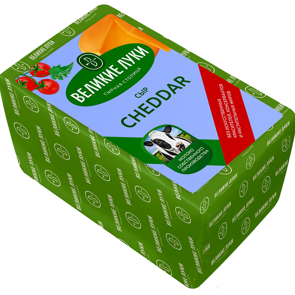 Сыр Великие Луки Чеддер 45%, ~1 кг