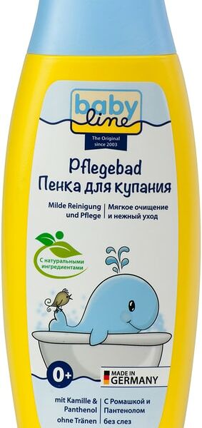 Пенка для купания Baby line детская с ромашкой и пантенолом 250мл