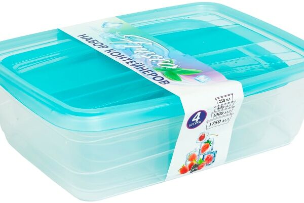 Набор контейнеров Violet Fresco Бриз 4в1 250+500+1000+1750мл 4шт