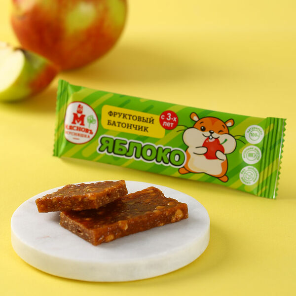 Батончик фруктовый яблочный для детского питания МясновЪ Вкусняшка