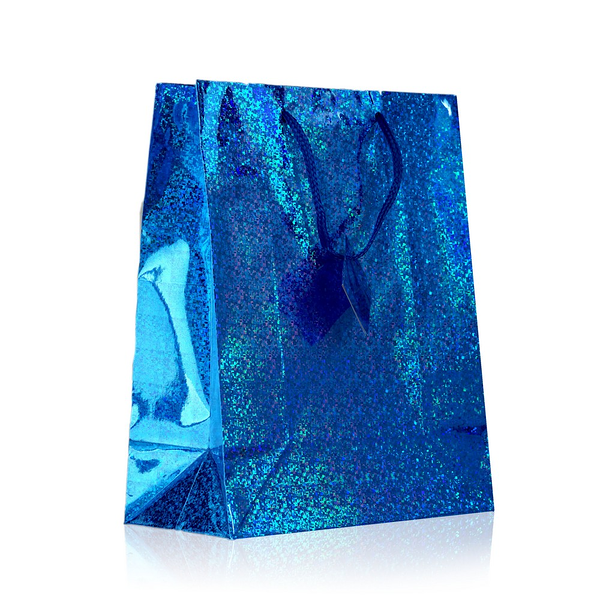 Пакет УРРА подарочный Лазер серебристый 26x32x13 см