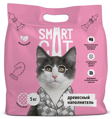 Smart Cat наполнитель древесный наполнитель (пеллеты 8 мм)