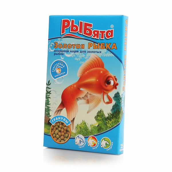 Корм Рыбята Золотая Рыбка гранулы для аквариумных рыб, 25г