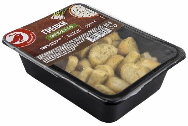 Сухарики Ашан Красная Птица сметана и лук