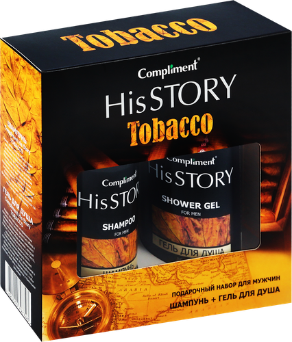 

Набор подарочный для мужчин Compliment HisStory Tobacco: шампунь 320 мл, гель для душа 320 мл