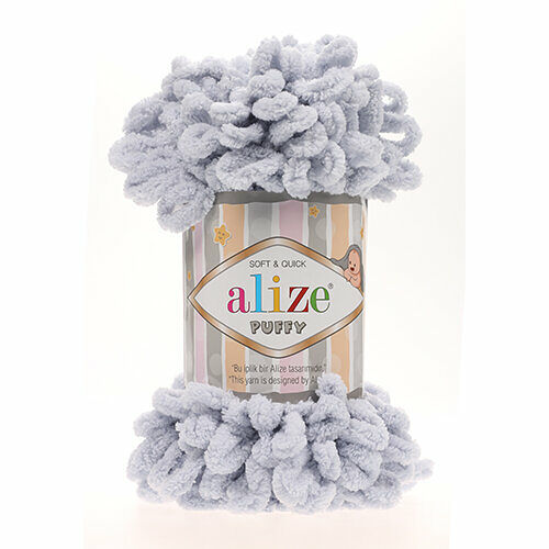 Пряжа Alize 'Puffy' 100г 9м (100% микрополиэстер)(416 св.серый)