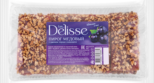 Изделие хлебобулочное DELISSE Пирог медовый с джемом черной смородины, 300г