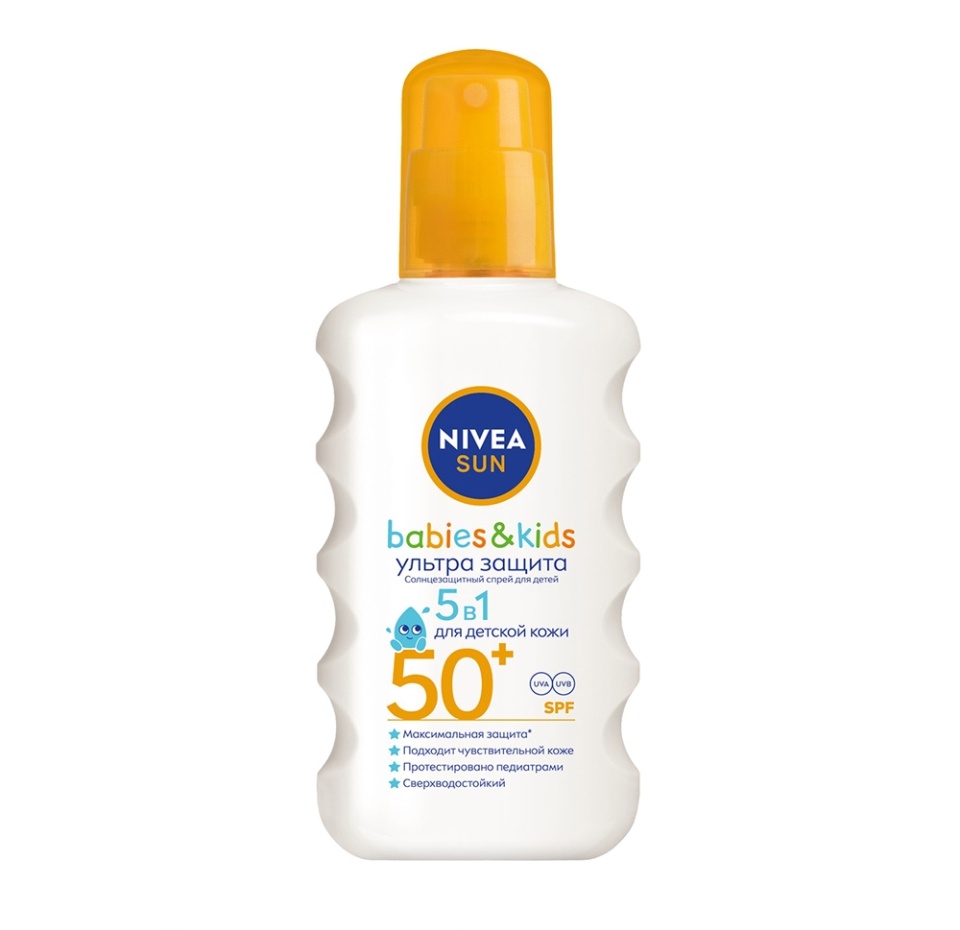 

Солнцезащитный спрей Nivea Sun Babies&Kids SPF 50+ Ультра защита для детей 200 мл