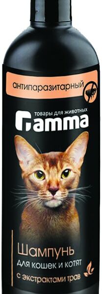 Шампунь для кошек и котят Gamma антипаразитарный с экстрактом трав 250мл