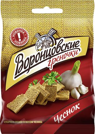 Гренки Воронцовские ржаные со вкусом чеснока 60 г