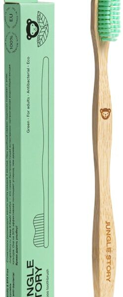 Зубная щетка Jungle Story бамбуковая Green средней жесткости