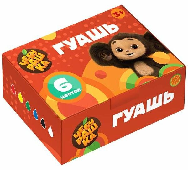 Гуашь Мульти-пульти Чебурашка, 6 цветов