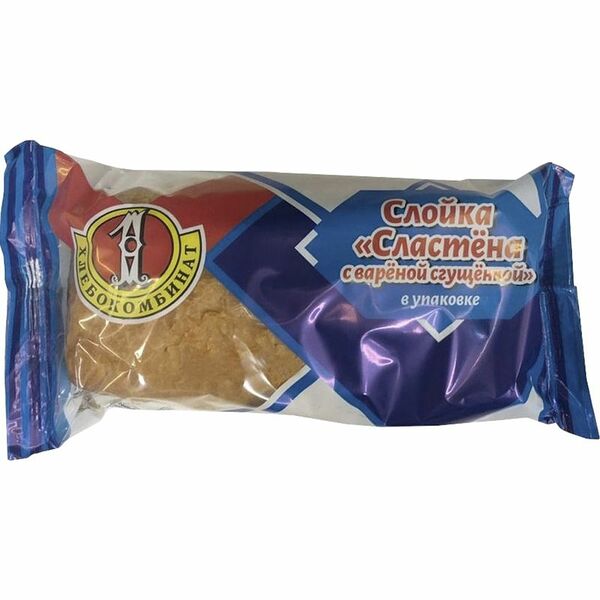 Слойка Первый Хлебокомбинат Сластена с варёной сгущёнкой, 70г