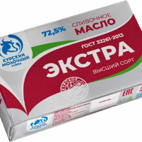 Масло сливочное Курский МЗ экстра крестьянское в/с 72.5% 180г