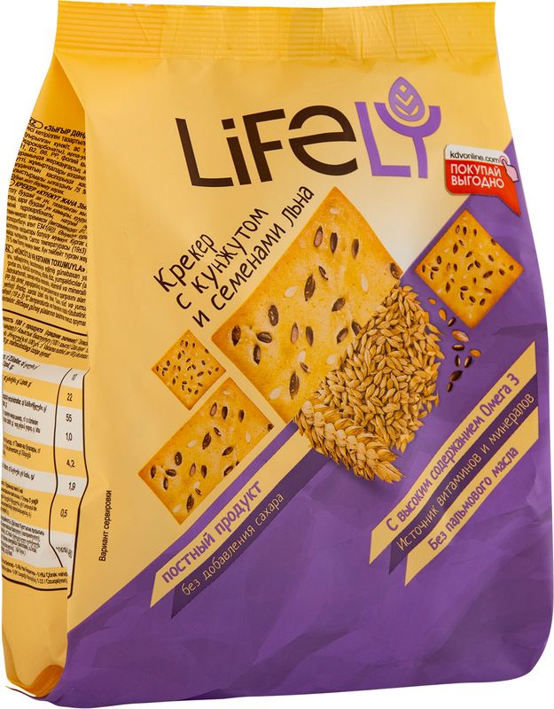 

Крекер LifeLy с кунжутом и семенами льна, 180 г