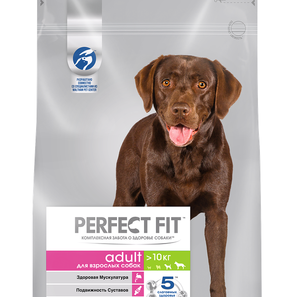 Сухой корм PERFECT FIT™ для взрослых собак средних и крупных пород с курицей, 2.6кг