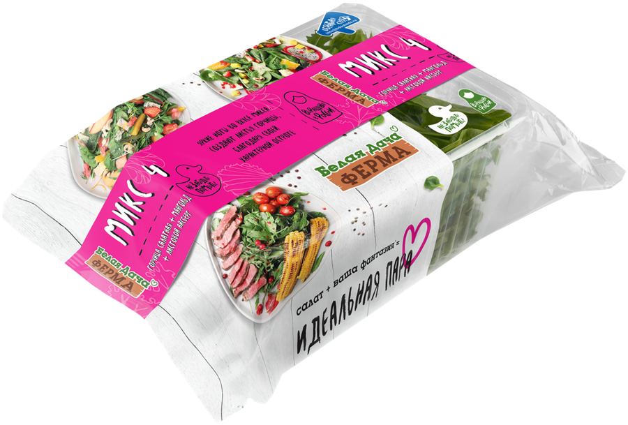 

Микс Белая Дача из свежих листьев салатов айсберг мангольд горчичный лист 125 г