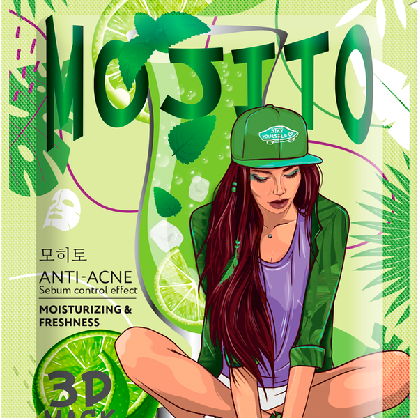 Маска тканевая для лица FUNNY ORGANIX Mojito с эффектом себорегуляции