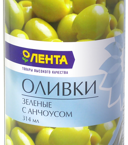 Оливки с анчоусом ЛЕНТА зеленые