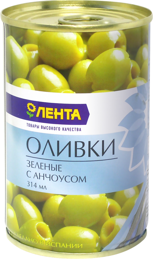 

Оливки с анчоусом ЛЕНТА зеленые
