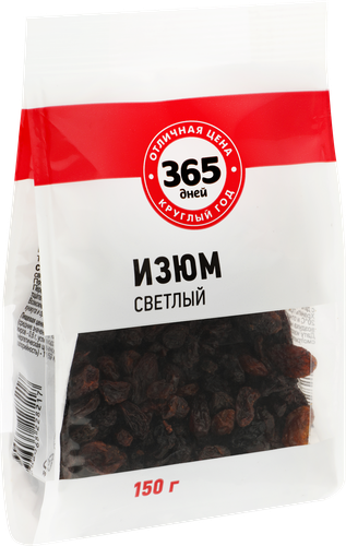 

Изюм 365 ДНЕЙ светлый 150 г
