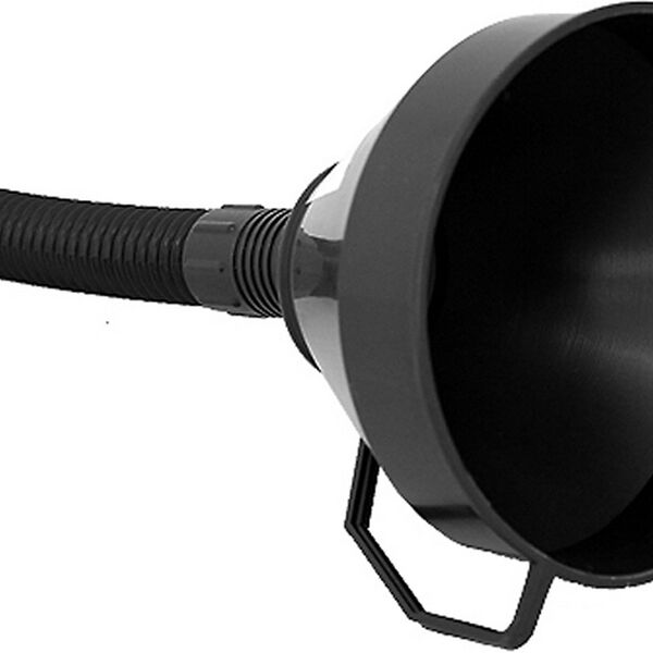 Воронка пластиковая круглая d=160 мм, длина 400 мм с гибким носиком и фильтром (черн.) (108314)