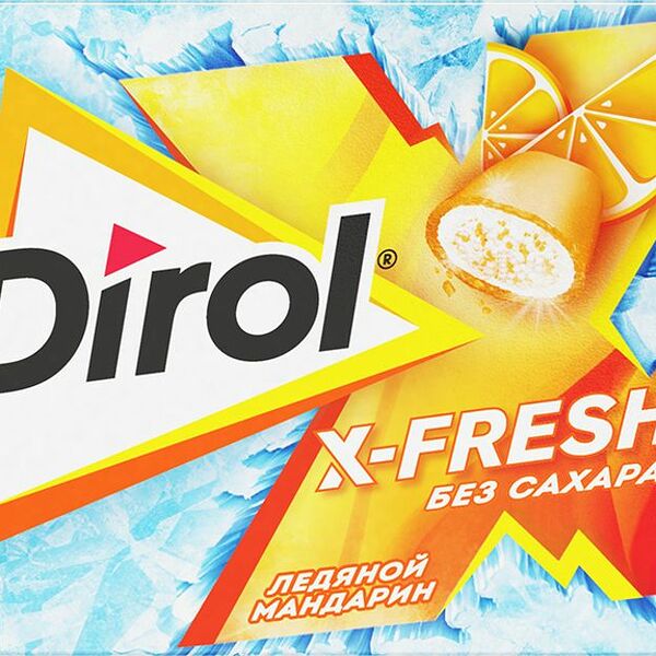 Жевательная резинка Dirol X-Fresh Ледяной мандарин без сахара 16г