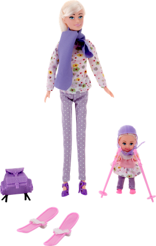 

Набор игровой BIGGA Кукла с пупсом на лыжах, 6 предметов Арт. LF001