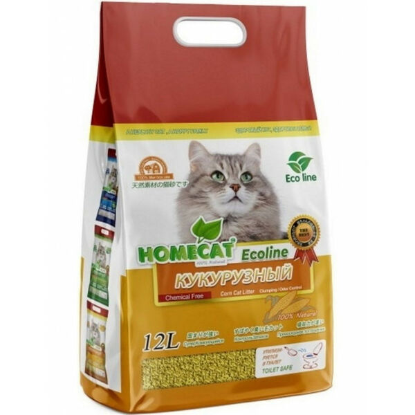 Homecat Комкующийся наполнитель Homecat Eco Line Кукурузный 12 л