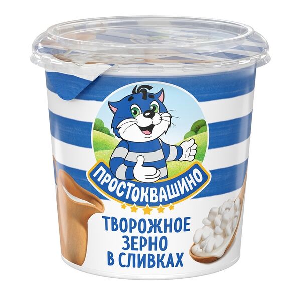 Творожный продукт зернёный Простоквашино в сливках 5%