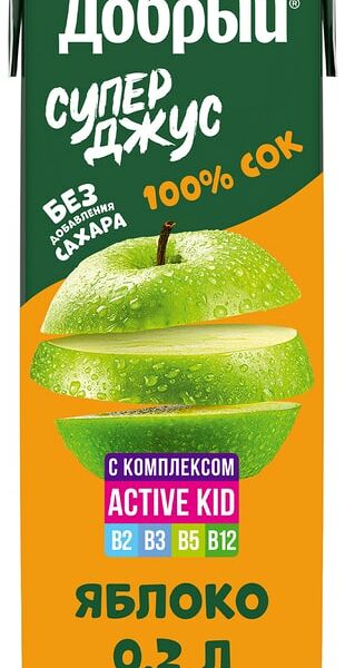 Сок Добрый Active kid яблоко 200мл