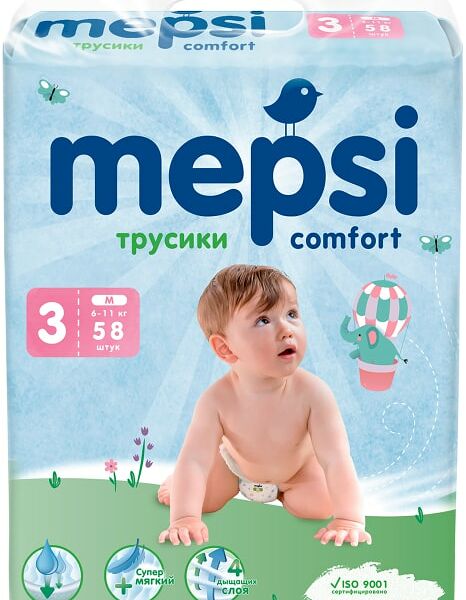 Трусики-подгузники Mepsi М 6-11 кг 58шт